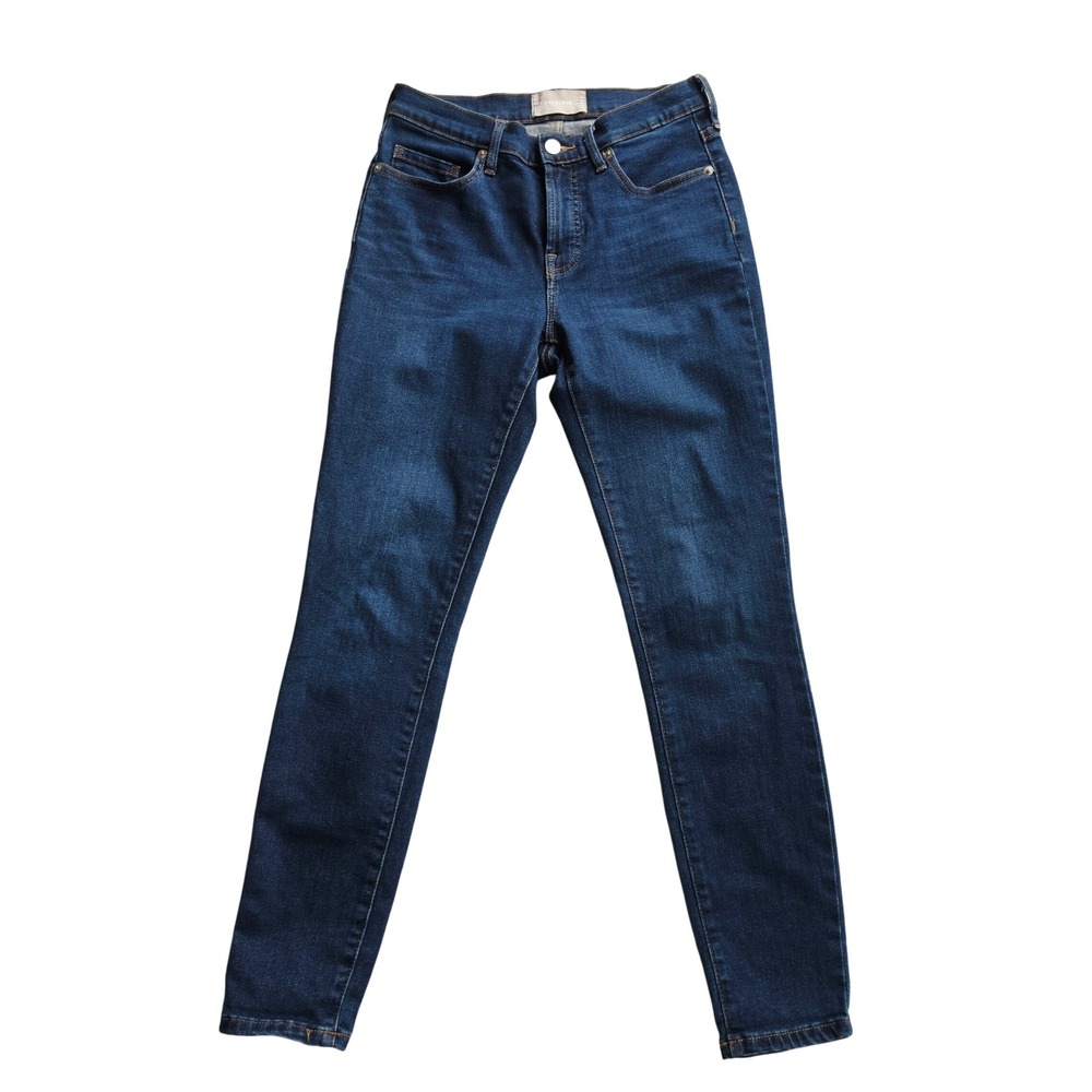 Everlane Womens High Rise Skinny Jeans Dark Indigo Blue Denim Size 27 Regular